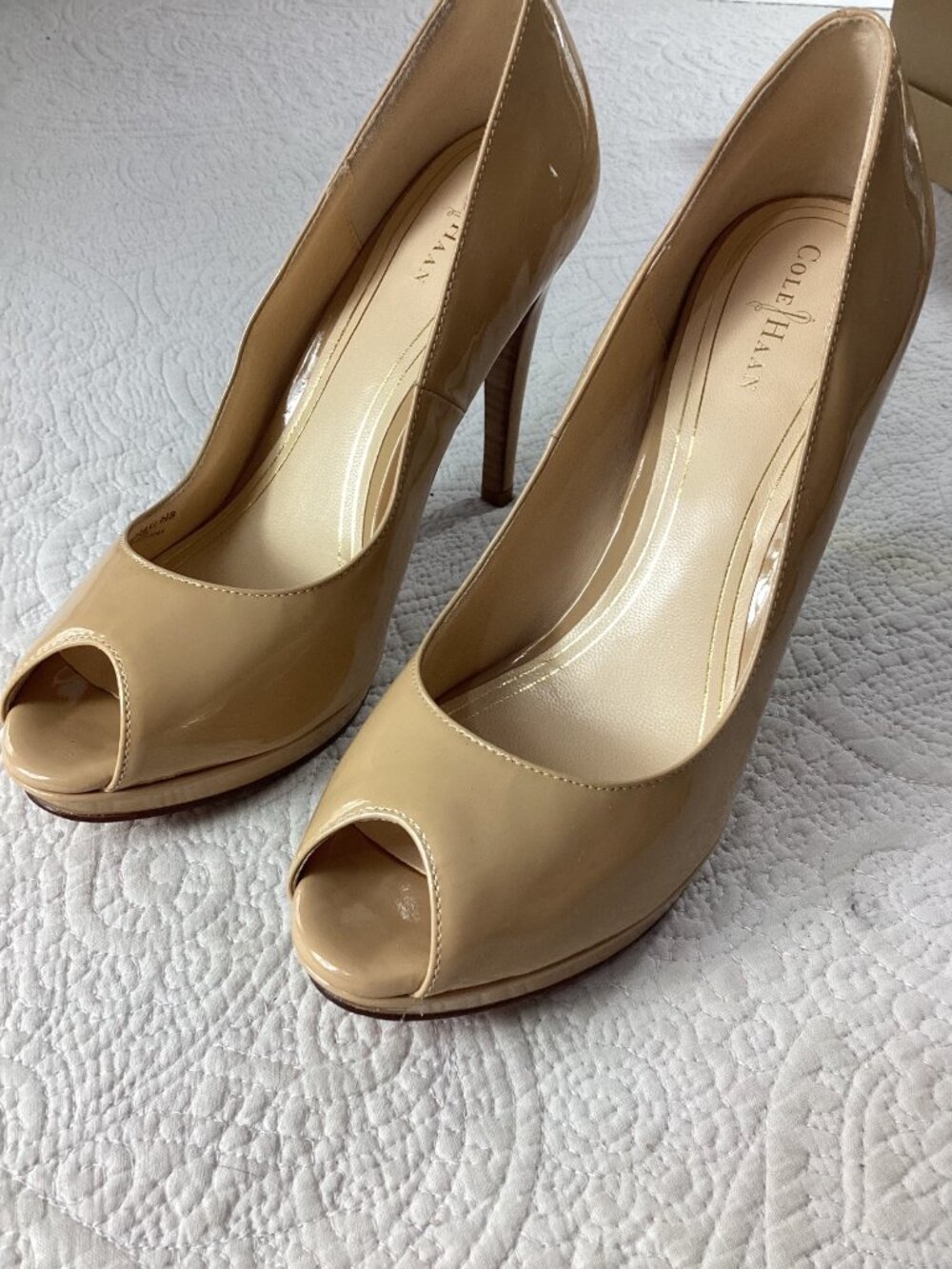 Cole Haan Chelsea OT High Pump 9.5B Sandstone Patent Leather Heels*Nike Air Tech